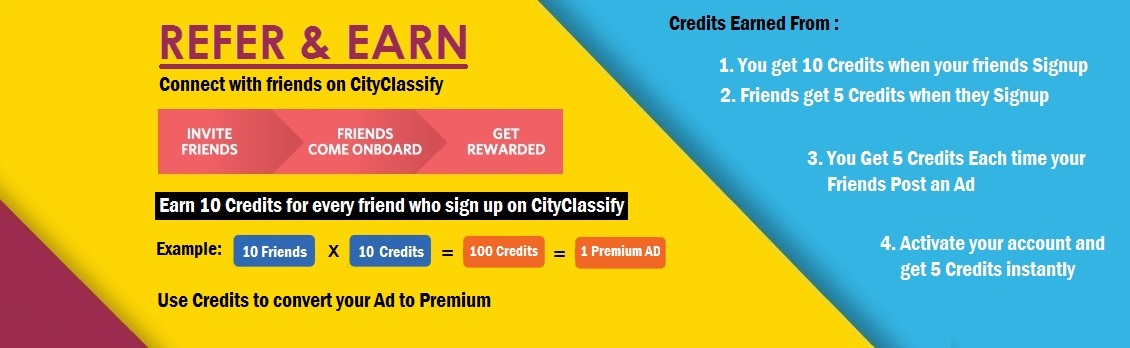 Refer and Earn : CityClassify.com